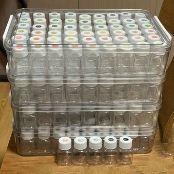 【臺灣🚍秒】拼豆專用收納盒套裝54色顆粒分裝瓶子大容量拼豆工具透明收納盒