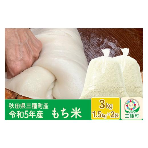 ふるさと納税 秋田県 三種町 もち米3kg（1.5kg×2袋） 令和5年産