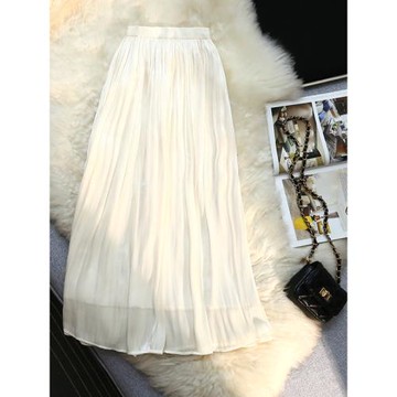 垂感珠光氣質流紗半身裙春夏中長款a字裙垂墜飄逸仙女裙2026新款