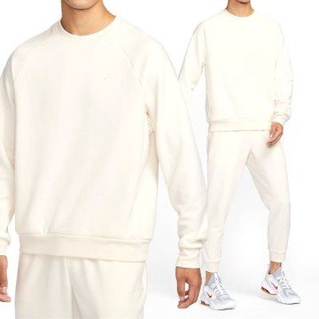 Nike UV Primary LS Crew 男款 米色 運動 休閒 圓領 上衣 毛圈布 長袖 FZ0972-110