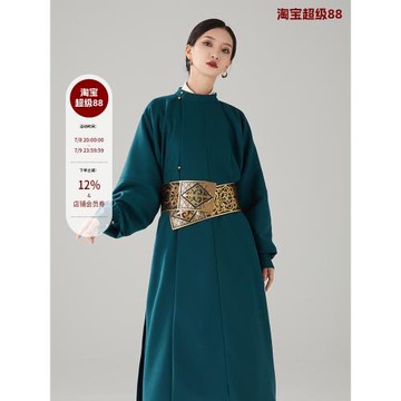 隨時anytime 神曜改良漢服圓領袍新中式風衣2025年春季外套大衣女