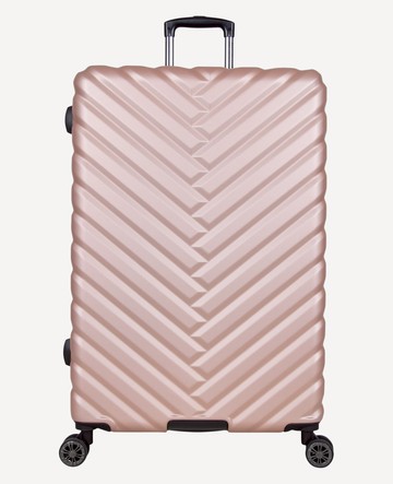 Kenneth Cole | Madison Square Chevron Hardside Expandable Large Checked Suitcase in Rose Gold