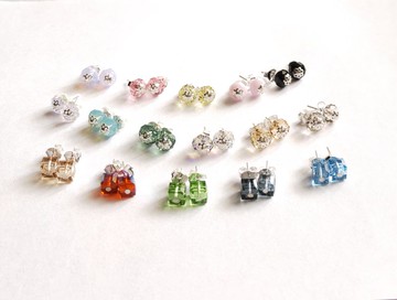 我是設計 9EC11 施華洛世奇水晶925純銀針式耳環