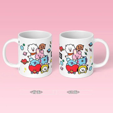 ✨臺灣出貨✨BT21水杯 防彈少年團 情侶款 卡通陶瓷 馬克杯 咖啡茶杯 水杯 桌面擺件 飲水杯 造型杯 釉彩杯 牛奶杯