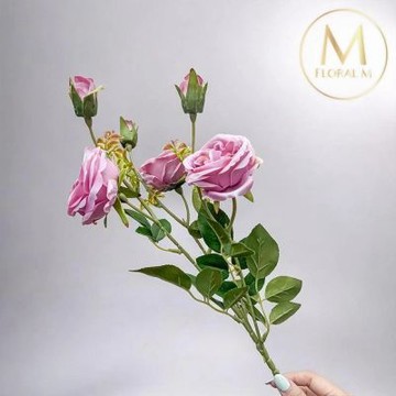【Floral M】英式溫莎城堡花園薔薇凱特粉仿真花花材1入組(人造花/仿真花/假花/花藝DIY/裝飾花材)