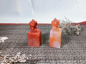 手工刻印客製單章 • 姓名方章 • 討喜小貓咪 • 老撾石印章