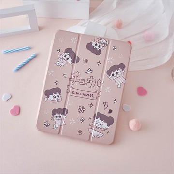 啾啾妹跳舞亂花強悍磁吸iPad三折保護殼