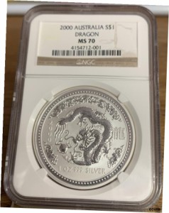 アンティークコイン NGC PCGS MS Year of the Dragon 1オンス 0.999 ファインシルバー ルナー オーストラ