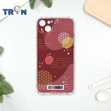 TRON IPhone 14 PLUS 日系和風圓點流雲系列 四角防摔載具殼 軟殼 手機殼