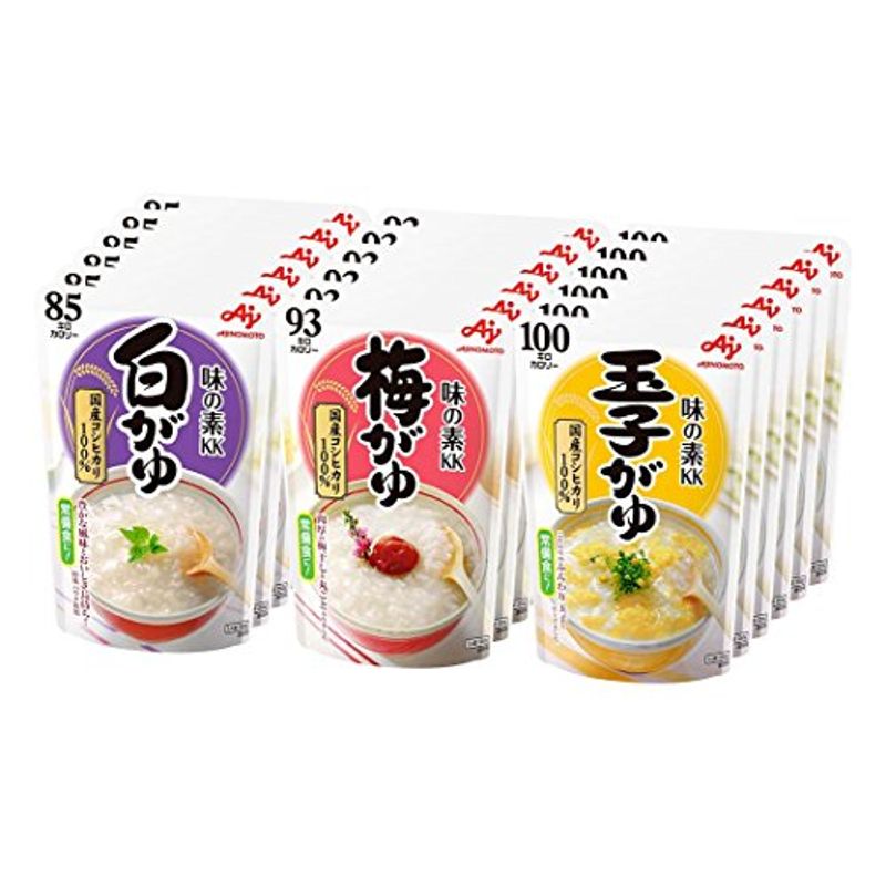 味の素 3種6個(白がゆ6個梅がゆ6個玉子がゆ6個)セット買い