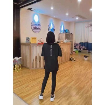 🎈熱賣款🎈女短袖夏速幹過臀長款運動T恤女大碼胖mm寬鬆休閒瑜伽上衣純色