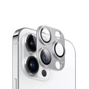 iPhone 鏡頭/按鍵貼 【穿山盾】iPhone14 Pro/14 Pro Max原色金屬三鏡頭保護貼 太空銀