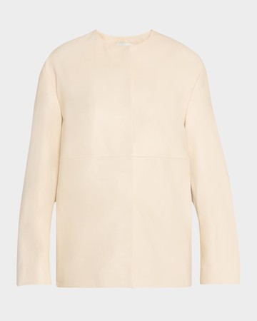 Atalia Paneled Leather Coat