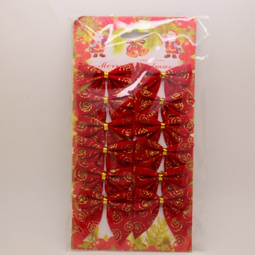 文永圣誕節樹裝飾品紅色小蝴蝶結領結5.5cm節日用品0.12一個