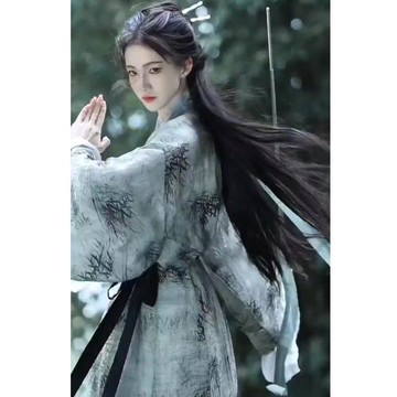 墨竹漢服女款2025新款成人魏晉俠客風古裝交領襦裙古風超仙氣夏季