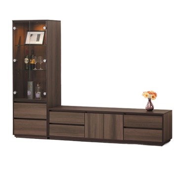 【MUNA家居】琴森8尺L櫃/展示櫃+電視櫃