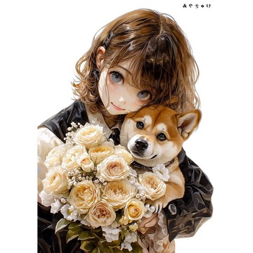【4 月新款 3】07-120-0074 人物貼紙 春日女孩與動物