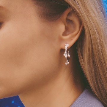 SLOW ROVER｜多重宇宙 流動小珍珠耳環 - 純銀 - 耳針款