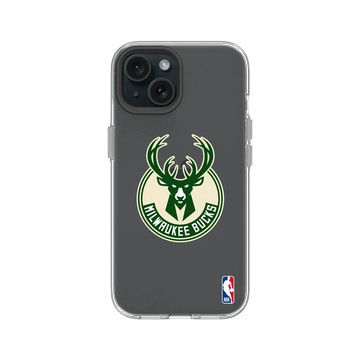 iPhone 15 Clear 透明 - NBA - Logo-密爾瓦基公鹿 Milwaukee Bucks