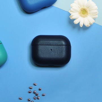 AirPods 4/3/Pro/Pro2 皮革 耳機保護套 Sapphire 寶藍色 客製化