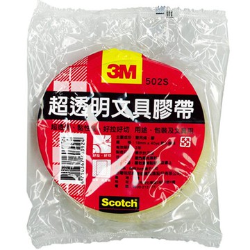 3M Scotch 超透明文具膠帶 18mmX40yd 單入袋裝