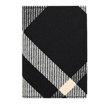 BURBERRY 8089525 BATEMAN 格紋織布對開隨身卡夾.黑/白