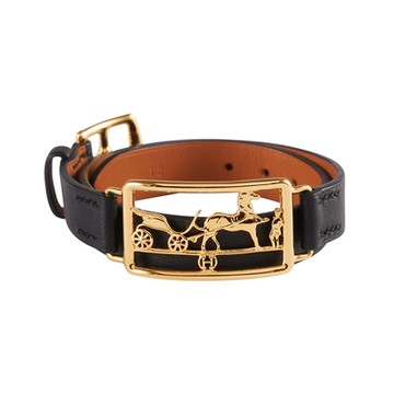 HERMES 愛馬仕 馬車手環(黑金)-經典絕版