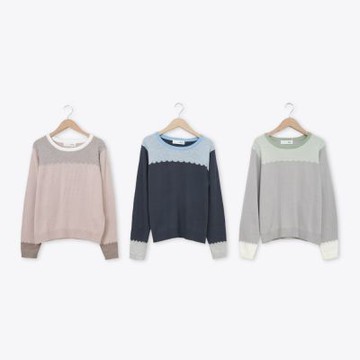 【Dailo】糖果條紋針織上衣 粉 灰 深灰(魅力商品)