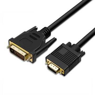 Bravo-u DVI 24+5 (公) to VGA(公) 雙磁環影像轉接線_1.5M