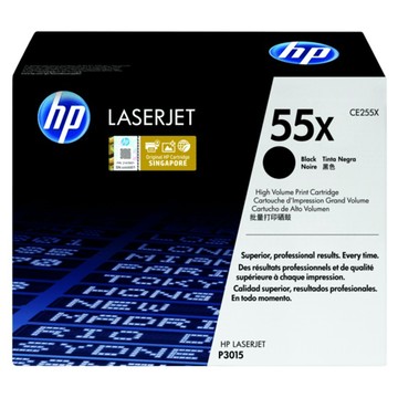 HP惠普 55X 高印量黑色碳粉匣 CE255XC (1個) - 原廠耗材 適用多款HP LaserJet印表機  黑色