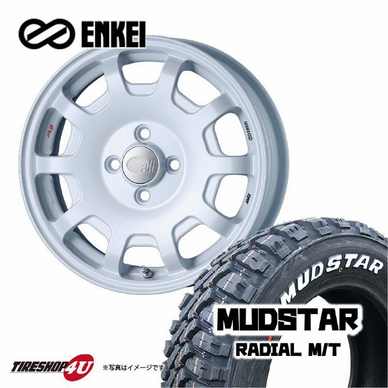 タイヤホイール4本セット ENKEI all four KCR 15x5.0J 4/100 +45 PW MUDSTAR RADIAL M/T  165/60R15 WL ハスラー | LINEショッピング