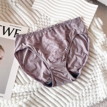 【伊黛爾】櫻桃千層蕾絲內褲 M/L (紫) -【27988】