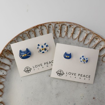 貓貓好朋友耳環 | 點點藍