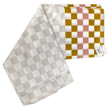 LCW HOME 桌布  陽光格紋 棕 + 粉 + 灰色  200 x 150cm  1個