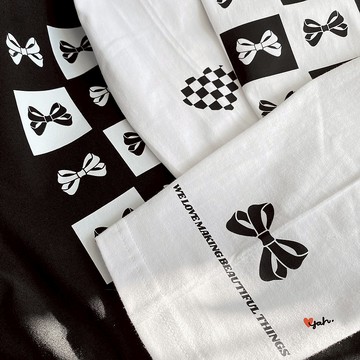 黑白格仔長袖Tee