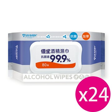 優生 酒精濕巾 超厚型加蓋80抽X24包