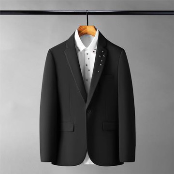 星星金屬立體配飾時尚休閑帥氣走秀款西裝西服男