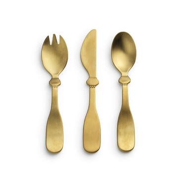 瑞典 Elodie Details 金色兒童餐具三件組