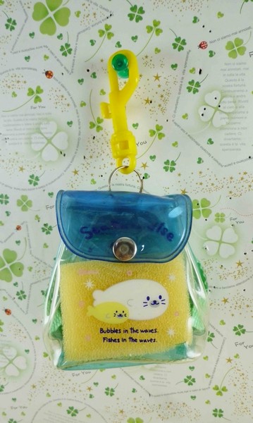【震撼精品百貨】San-X動物家族_海豹~後背零錢包-藍綠
