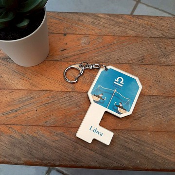 AR十二星座系列 壓克力手機架鑰匙圈 天秤座 客製化禮物 鑰匙包
