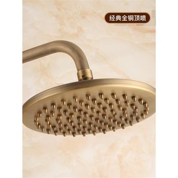 全銅仿古頂噴頭單頭浴室大花灑單噴頭復古淋浴黑色淋雨洗澡蓮蓬頭