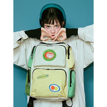 YIZISTORE新多口袋大容量電腦雙肩背包男女學生潮流書包旅行休閑