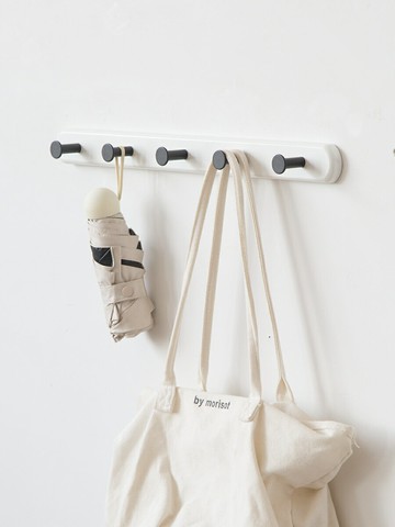 實木掛衣鉤白色輕奢創意壁掛玄關進門衣架免打孔掛鉤墻上衣帽鉤