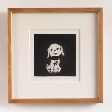 紙版畫 "lovely dog" (含裱框)