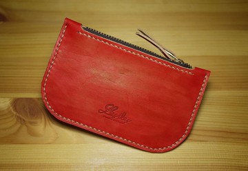 Leather Purse 皮革隨身錢包 紅色