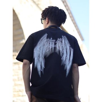 KZDALL原創設計渲染羽翼logo刺繡短袖T恤寬松夏季美式休閑男女