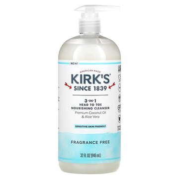 Kirk's, 3 合 1 全身滋養清潔乳，無香，32 液量盎司（946 毫升）