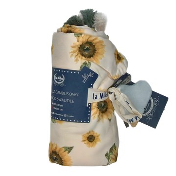 La Millou 竹纖涼感包巾 100%竹纖維材質 110x140公分  向日葵