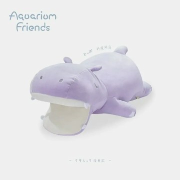 日本LIVHEART大嘴巴河馬抱枕公仔可愛毛絨玩具娃娃安撫玩偶禮物女