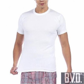 【BVD】時尚舒適型男純棉圓領羅紋短袖內衣4件組